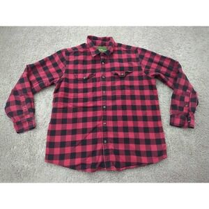 Eddie Bauer Shacket Mens Large Button Up‎ Shirt Flannel Fleece Lined